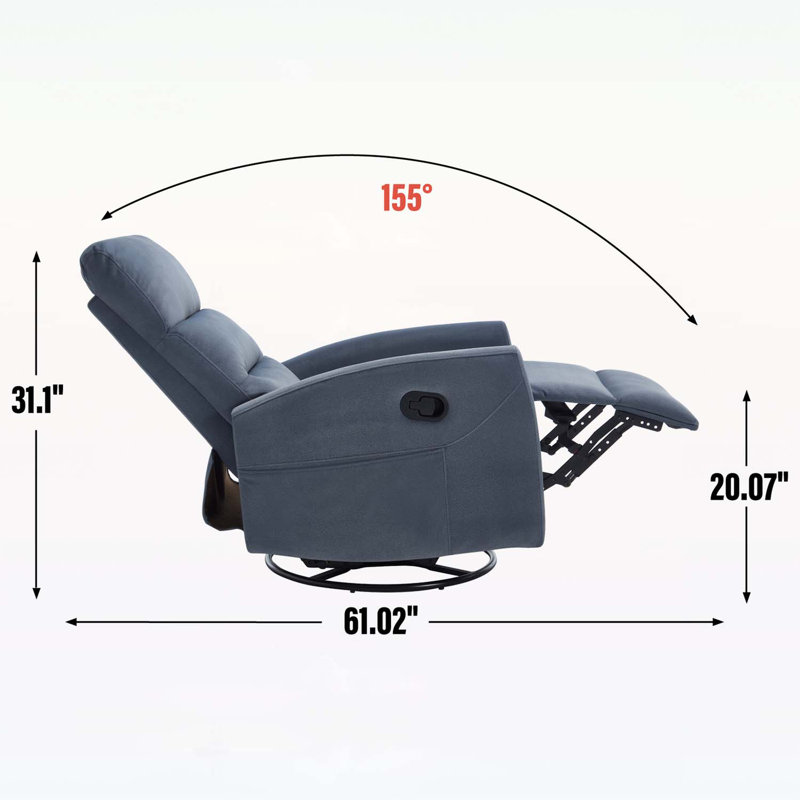 Luxueux fauteuil inclinable avec technologie de relaxation avancée pour le confort du salon, Bleu gris