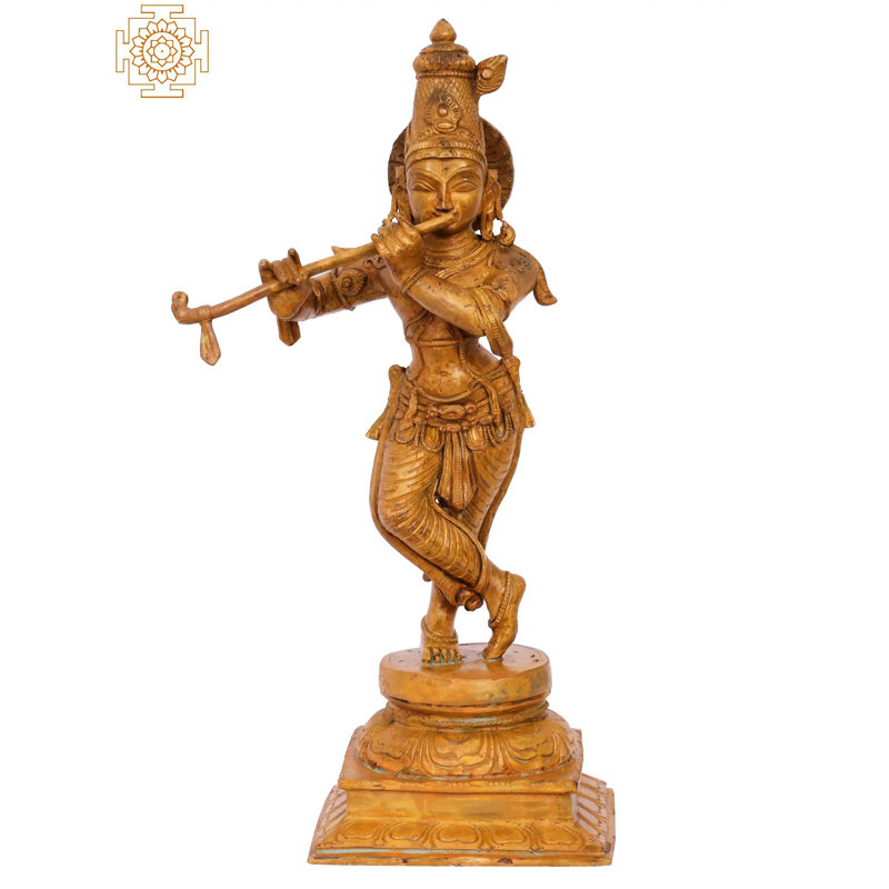 Figurine de seigneur se pliant Krishna Madhuchista Vidhana