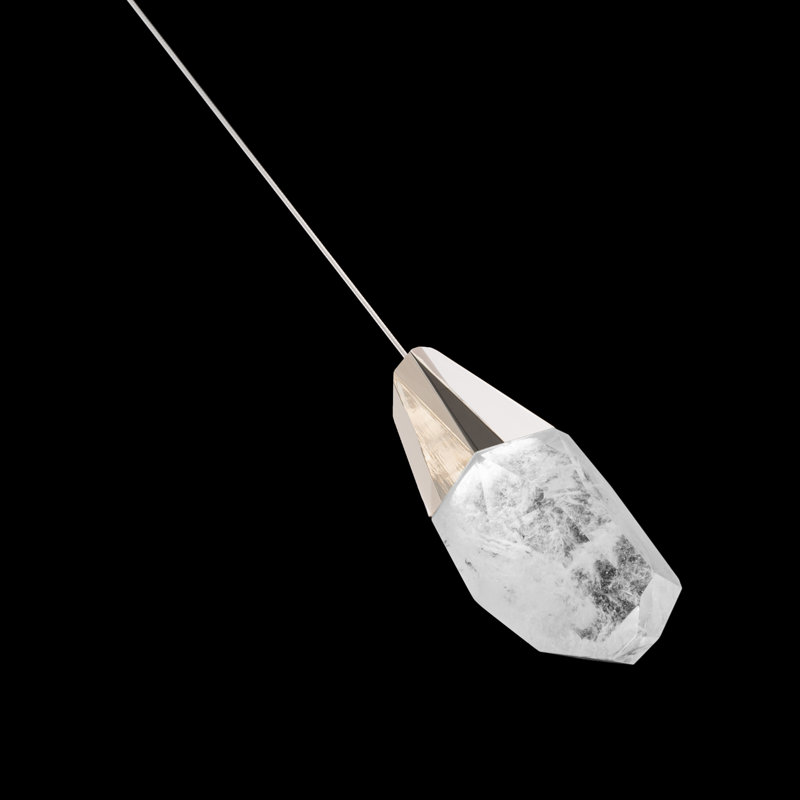 Martini 1 - Light LED Pendant, Polished Nickel, Optic Haze Crystal