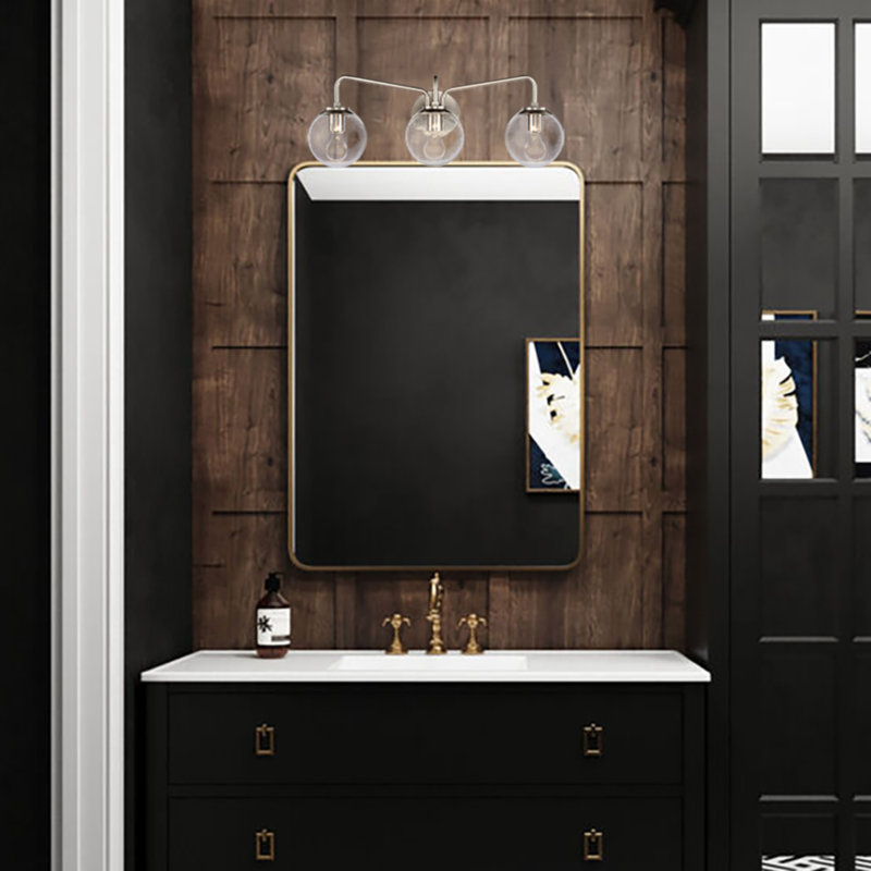 Applique murale 3 lumières en nickel satiné avec verre granuleux