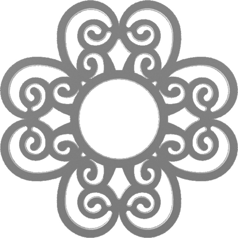 Médaillon de plafond architectural en PVC de 32 po x P 11 po x P 1 po Cohen, Nickel, H 28 po x l 28 po x P 0,75 po