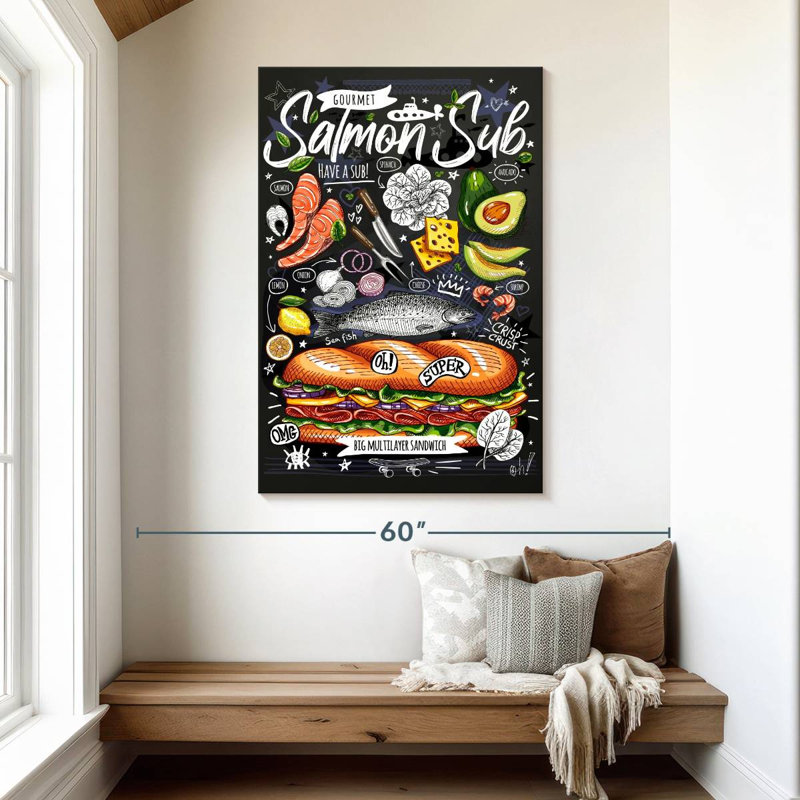Yarlin Salmon Sub Sandwich, 48" H x 32" W