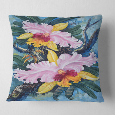 Housse de coussin carrée et insert Forest Orchids I