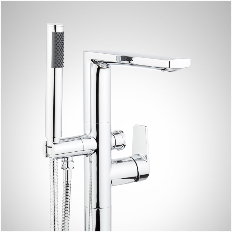 Berwyn Freestanding Tub Faucet with Hand Shower and Rough-In Valve - Chrome, Chrome