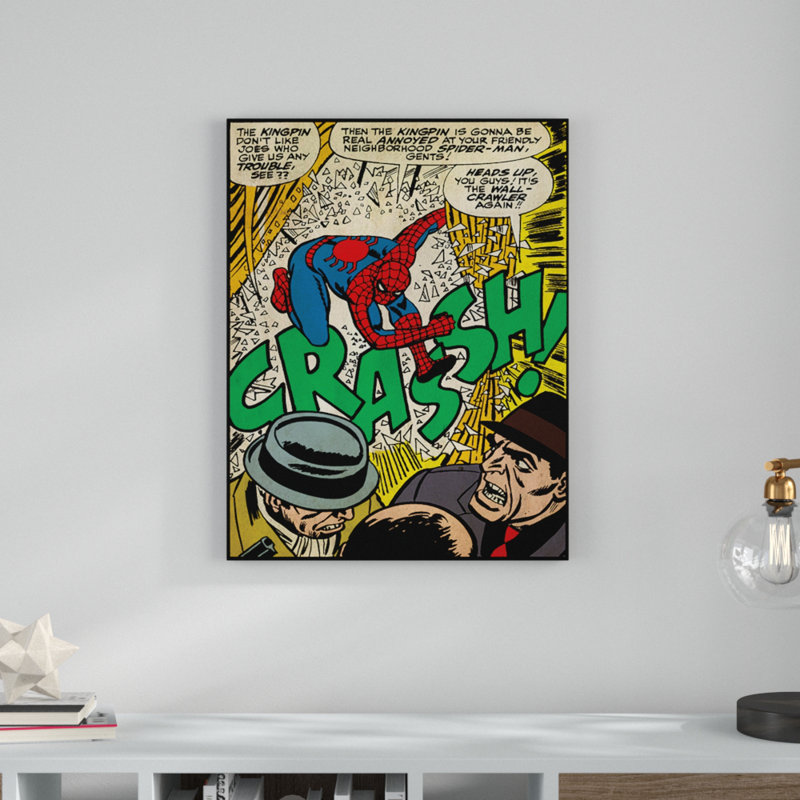 Spider-Man Crash Graphic Art Print on Canvas