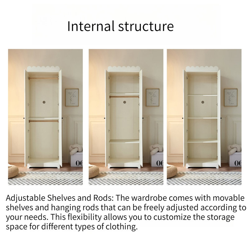 French Cream-style Two-door Wardrobe