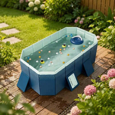 Piscine extérieure gonflable en PVC - Durable, portable et facile à installer pour le jardin / la cour, pliable pour un rangement compact, un remplissage et un drainage rapides de l'eau