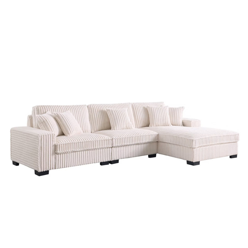 Canapé modulaire 3 pièces Comfy II, Tissu crème