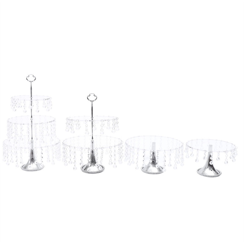 Luxury 4-Piece Acrylic & Crystal Tiered Cake Stand Set