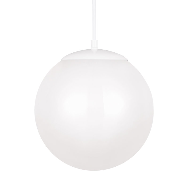 1 - Light Pendant, 12.5" H x 12" W x 12" D, White