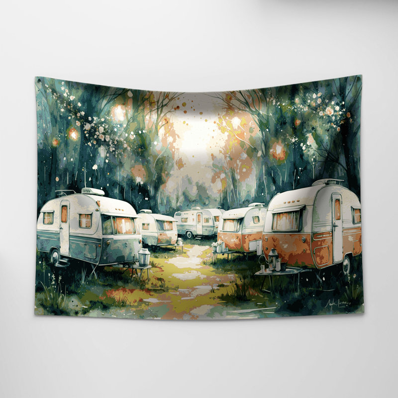 Tapisserie murale véhicules de transport, 68 po x 80 po