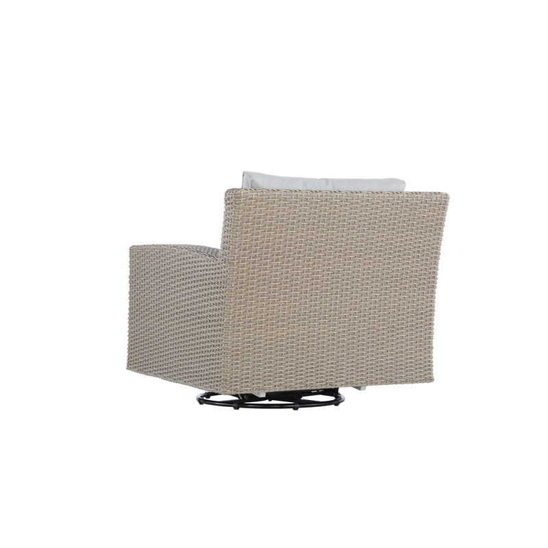 Fauteuil oscillant pivotant extérieur brique avec coussins