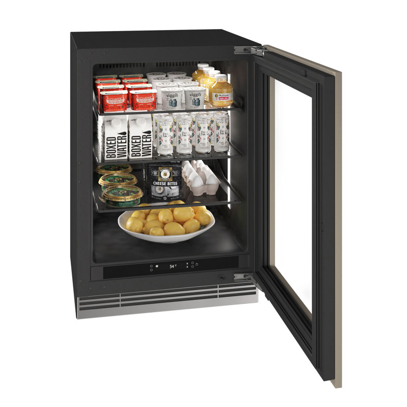 U-Line 24"W. Home 5.1 Cu.Ft. Compact Refrigerator - Panel Ready, Panel Ready Glass Frame