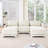 3-seater Chenille Fabric Sofa Equipped With 3 Lumbar Support Pillows And Two Footrest-912533016