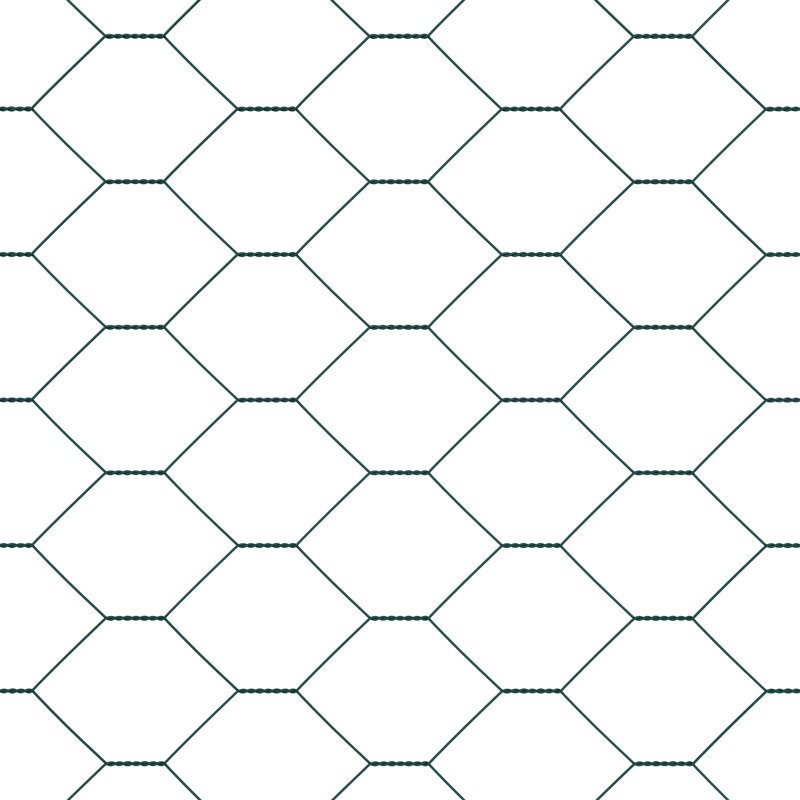 Vidaxl Hexagon Fence Steel, Green, 40cm H x 5000cm W
