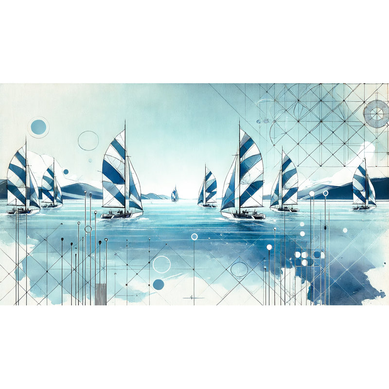 «Abstract Nautical Harmony», impression sur toile tendue, H 24 po x l 42 po