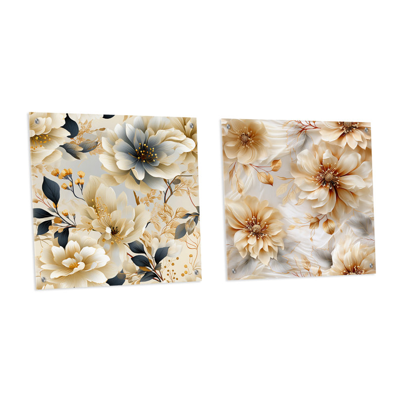 Apolline - ensemble de 2 art mural en verre acrylique, H 36 po x l 73 po