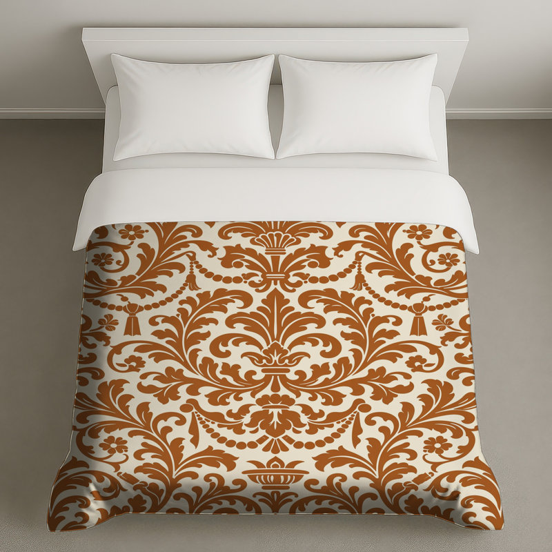 Housses de couette à motif damassé orné, Twin