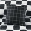 Édredon simple / simple TG en microfibre, rembourrage, -, lavable à la machine, 1 édredon, taie décorative, 2 coussins décoratifs, microfibre, motif noir et blanc, coussins