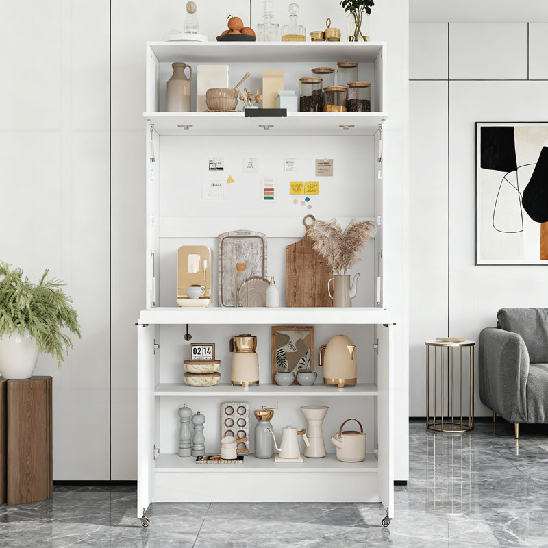 Armoire de rangement avec tablette réglable, Blanc