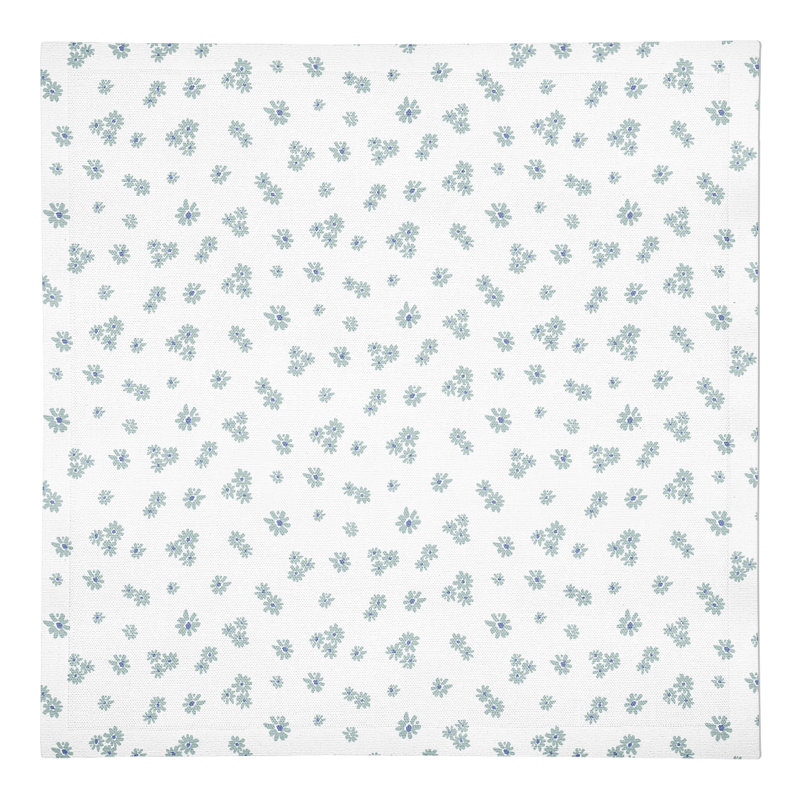 Serviette en coton 10 "à motif marguerite, Bleu