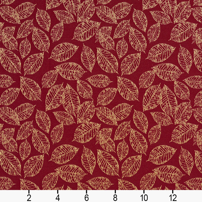 Tissu de feuille floral, Rouge
