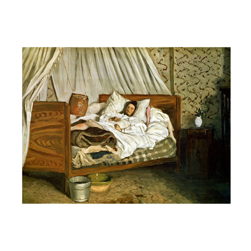 Art sur toile de Jean Frederic Bazille, l'improvisation improvisée, Blessé, 1865, H 35 po x l 47 po