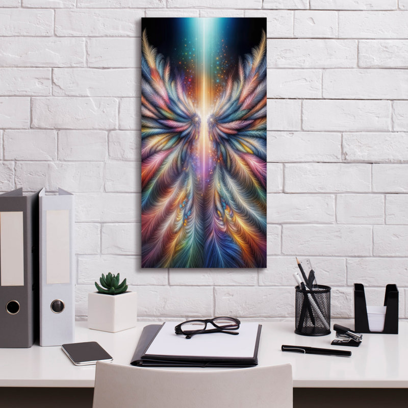 «Wings Of Light 4» par Rey Klimt, art mural sur toile, H 24 po x l 12 po x P 0,75 po