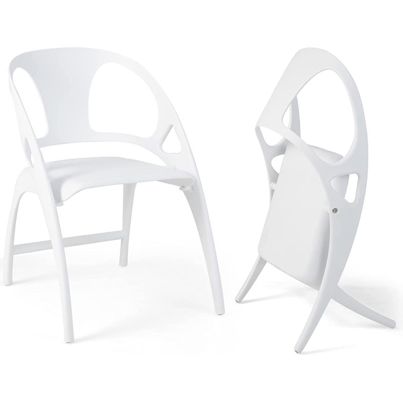 Adalgira Slat Back Folding Side Chair, White