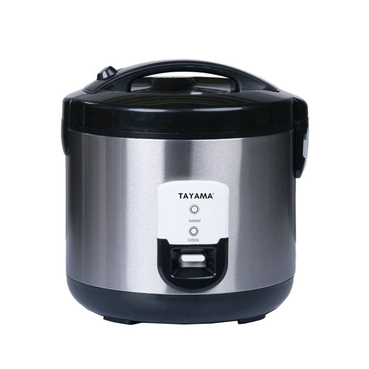 IMUSA 3-Cup Non-Stick White Rice Cooker with Non-Stick Cooking Pot