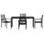 5 Piece Garden Dining Set Black PVC