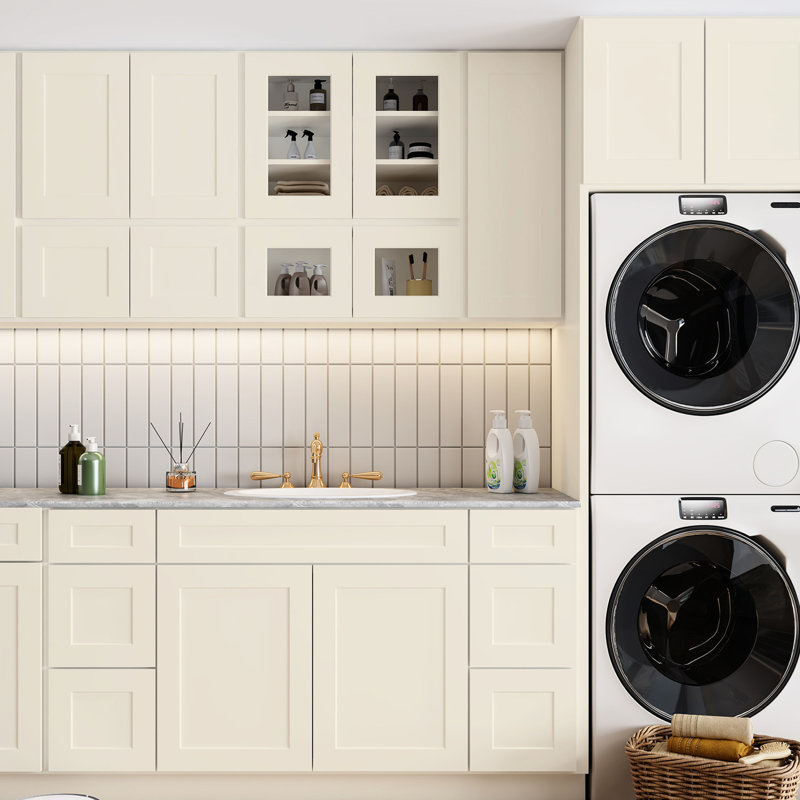 Armoire en contreplaqué blanc antique l 30 po x P 21,5 po - Base d'évier de salle de bain et de cuisine, installation facile à installer