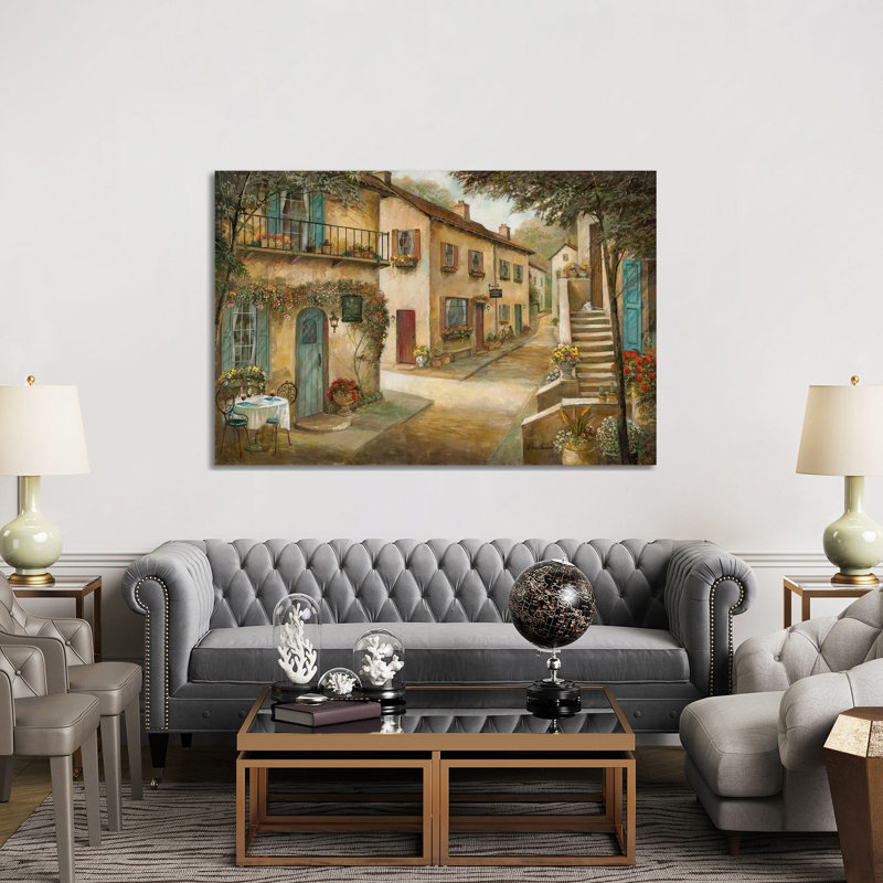«Village Charm and Serenity» par Ruane Manning - reproduction d'art, Toile tendue, Aucun mat, H 40 po x l 60 po x 1,5 po