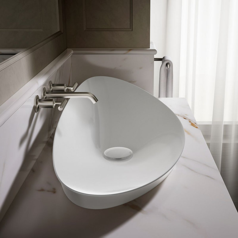 Veil® Trough Fireclay Specialty Vessel Bathroom Sink, White