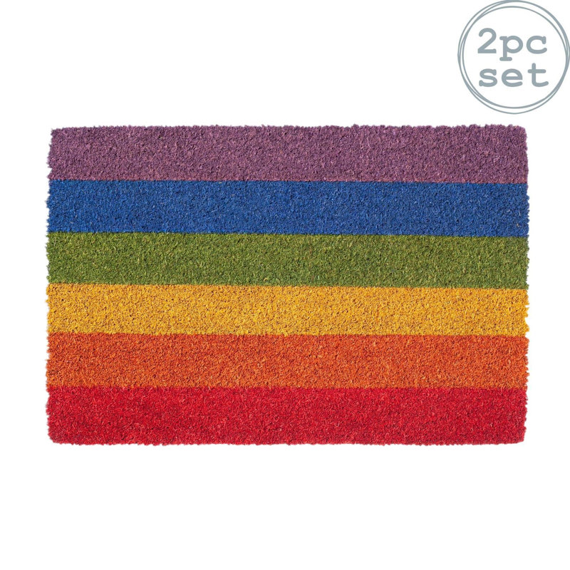 Nicola Spring - Coir Door Mats- Rainbow, 40cm W x 60cm L