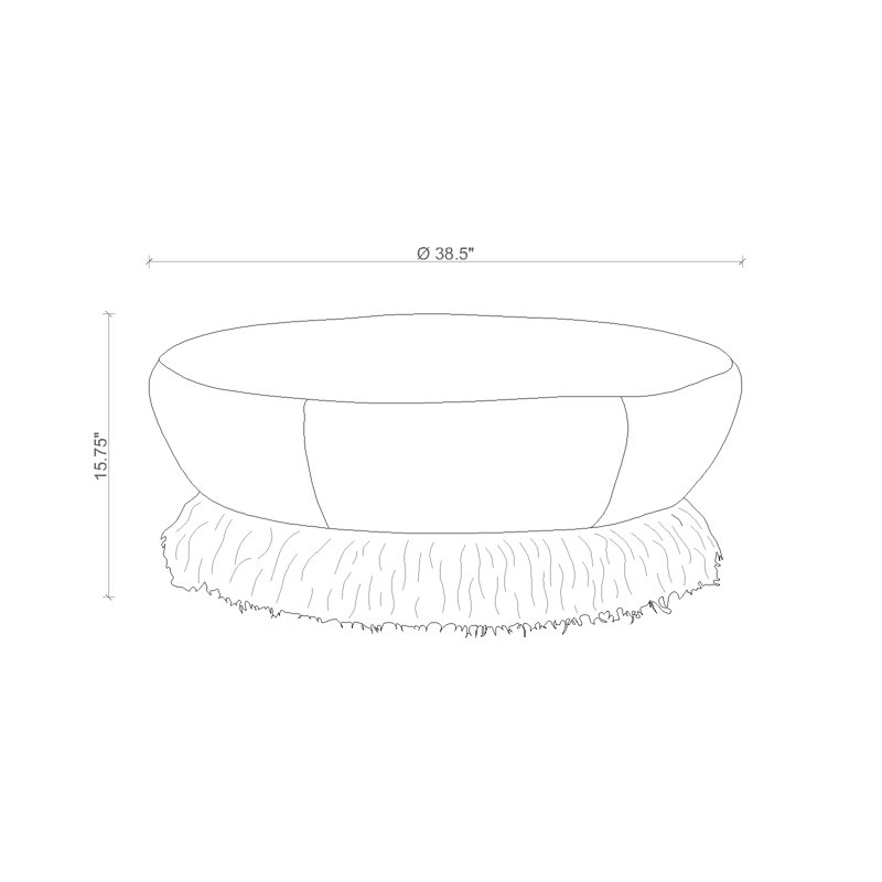 40" Dia Fluff Ottoman