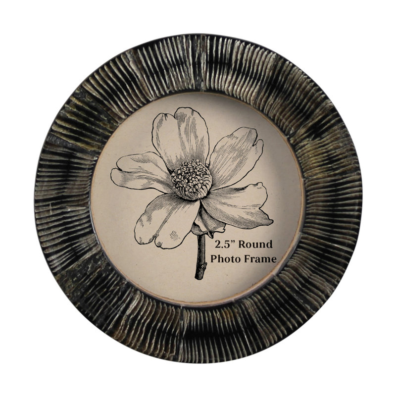 Picture Frame - Round, Chagrin Horn 2.5”  