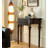 38.58" Walnut color Half Moon Solid Wood Console Table