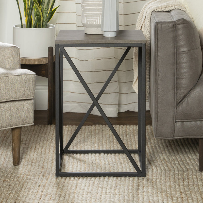 Rieth Frame End Table, Slate Grey