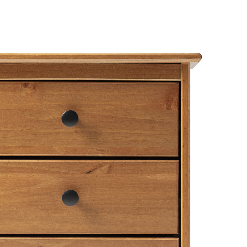 Lafever Mid-Century Modern Minimalist 3-Drawer Solid Wood Nightstands, Caramel