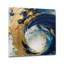Art mural abstrait en acrylique foncé bleu et or VI-101500560