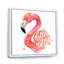 Flamant rose sur fond blanc II - peinture sur toile-67417844-67417845