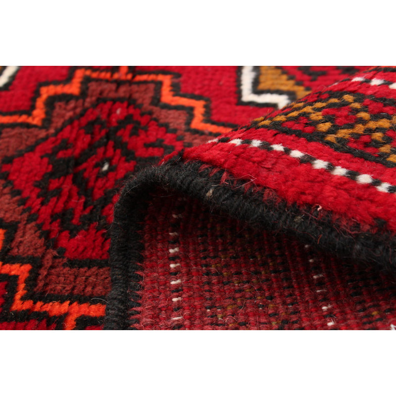 Tapis décoratif en laine noué à la main de conception unique 3 pi 5 po x 5 pi 4 po Bouke