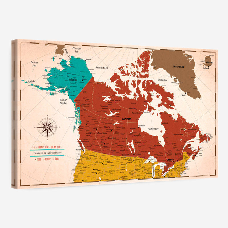 Épingle colorée Canada Amrico IV, H 20 po x l 30 po