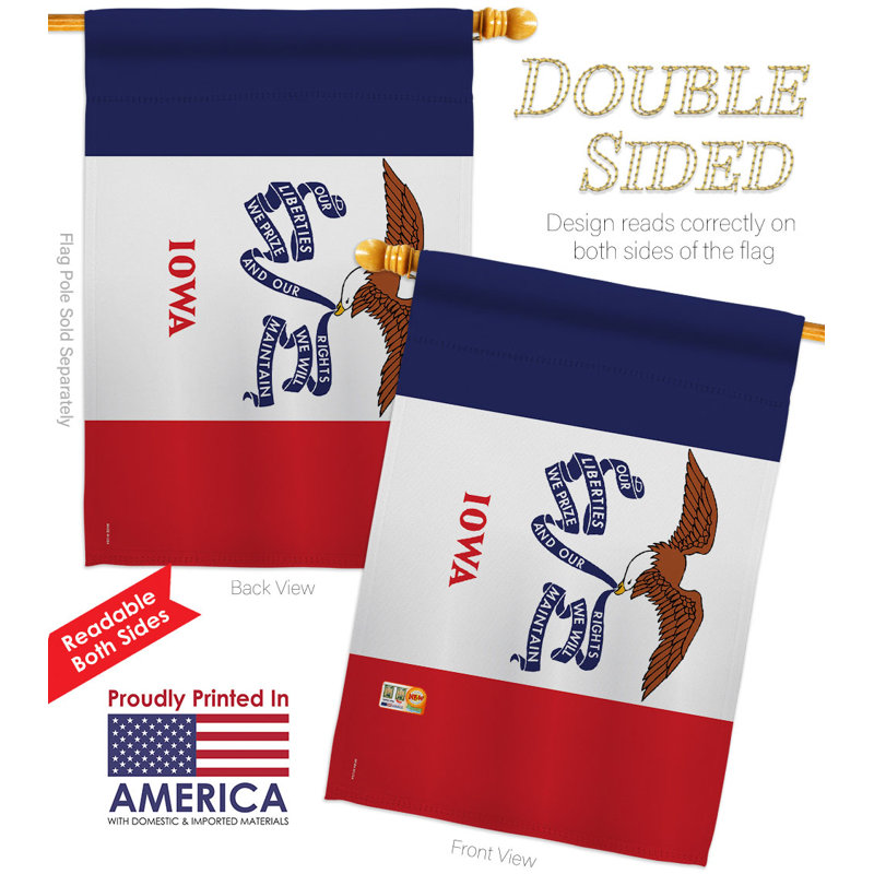 Polyester à 2 côtés 40 x 28 pi Ensemble de drapeaux, Iowa