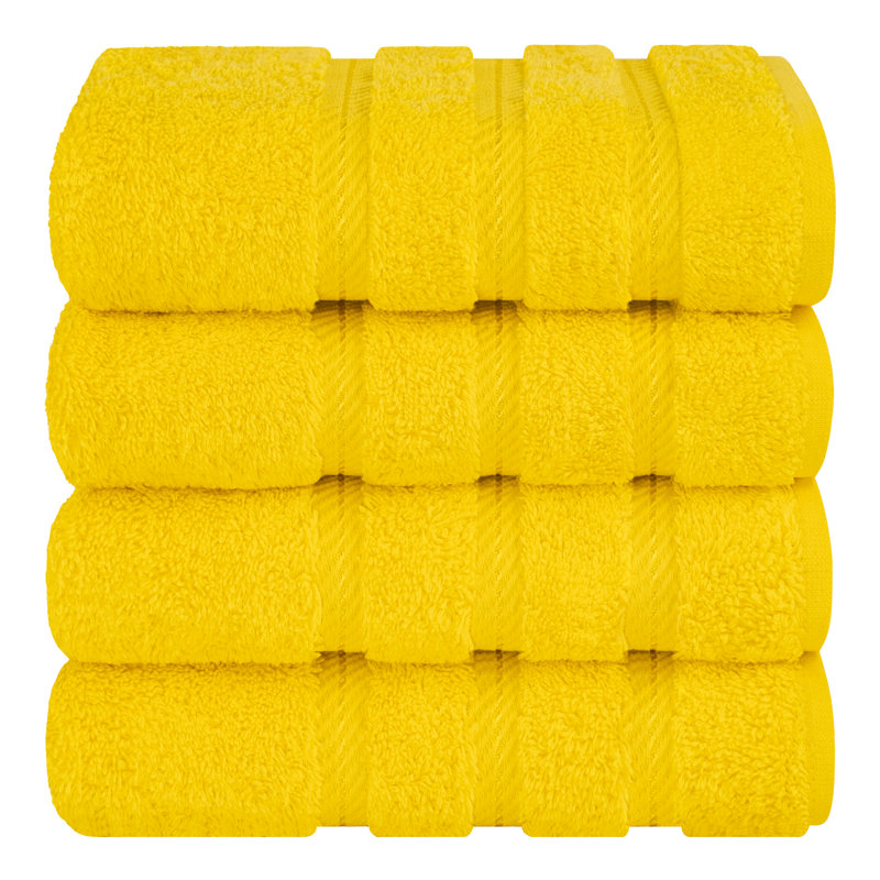 Ensemble de 4 serviettes en coton Edison, Jaune