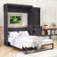Lit escamotable en bois avec garde-robe-205150248
