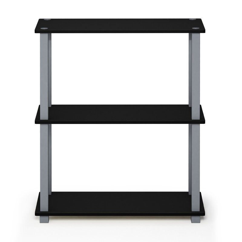 Étagère compacte à 3 niveaux avec support carré, H 29,6 po x l 23,6 po x P 11,4 po, Noir/gris