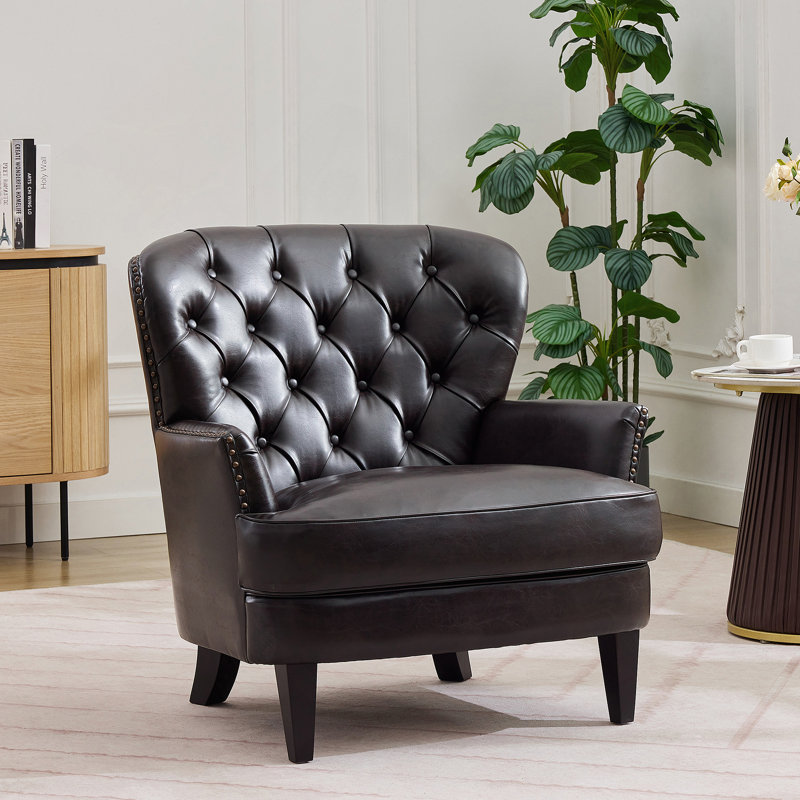 Fauteuil club moulé Moultrie, Marron foncé