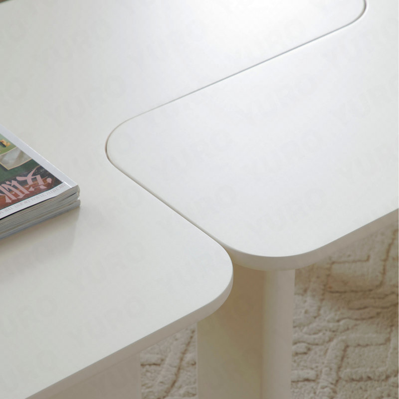 Table basse 35,43 "en L - modulaire, peu encombrante - blanche